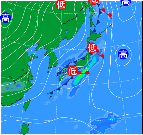 2025年12月24日21時の天気図