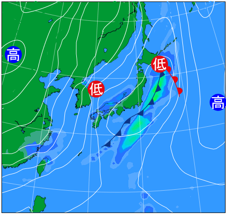 2025年12月25日9時の天気図