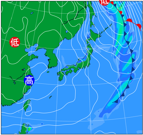 2025年12月26日21時の天気図
