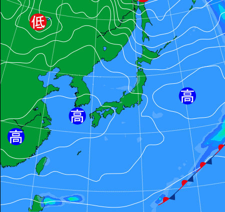2025年12月27日21時の天気図