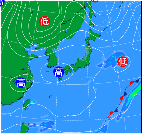 2025年12月28日9時の天気図