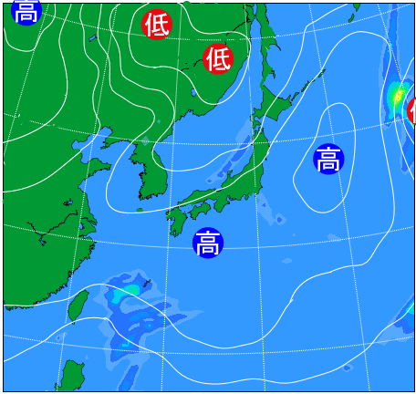 2025年12月29日9時の天気図
