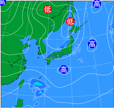 2025年12月29日21時の天気図