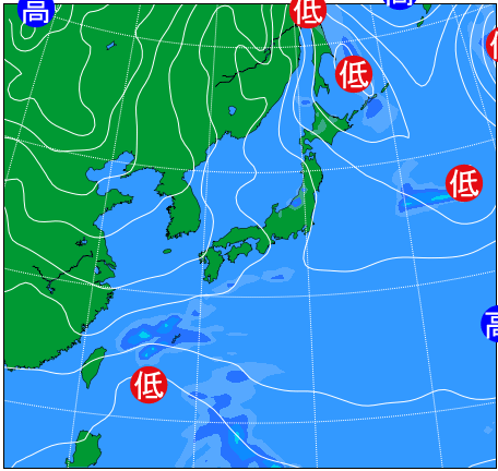 2025年12月30日21時の天気図