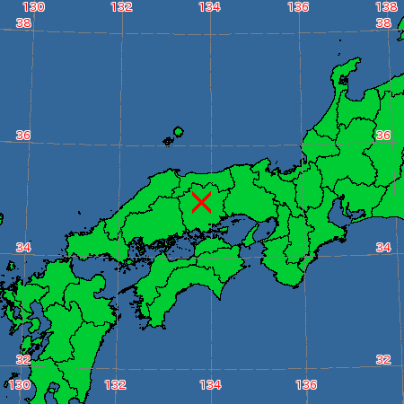 04月11日17時06分ころ岡山県北部で震度３の地震 地震情報 地震速報 お天気 Com
