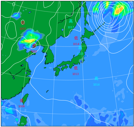 10年天気図: 明日の天気がひと目でわかる 天気図(1週間～11日間) ｜ お天気.com